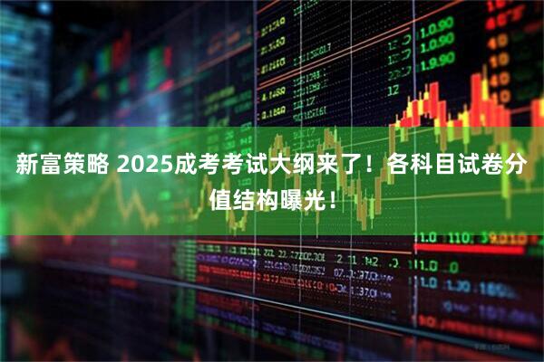 新富策略 2025成考考试大纲来了！各科目试卷分值结构曝光！
