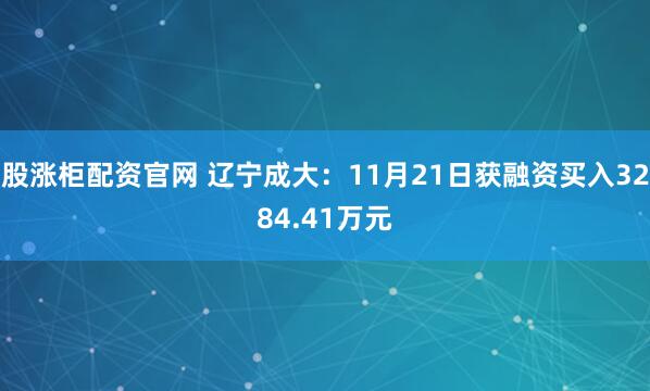 股涨柜配资官网 辽宁成大：11月21日获融资买入3284.41万元